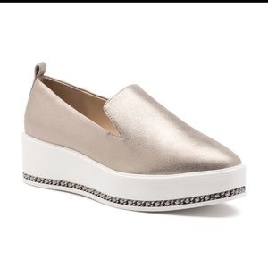 NWT Karl Lagerfeld Brea Leather Platform Sneakers